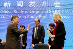 A OMS ENVIOU UMA MISSÃO DE CIENTISTAS À CHINA PARA ANALISAR A ORIGEM DO VÍRUS.